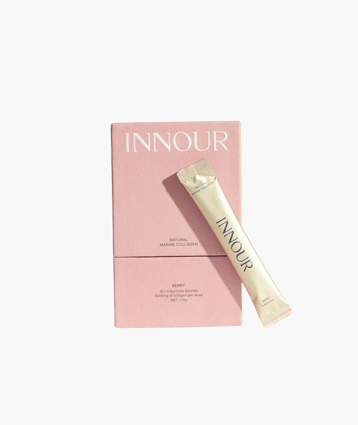 Innour Natural Marine Collagen Berry 30 sachets box and single sachet