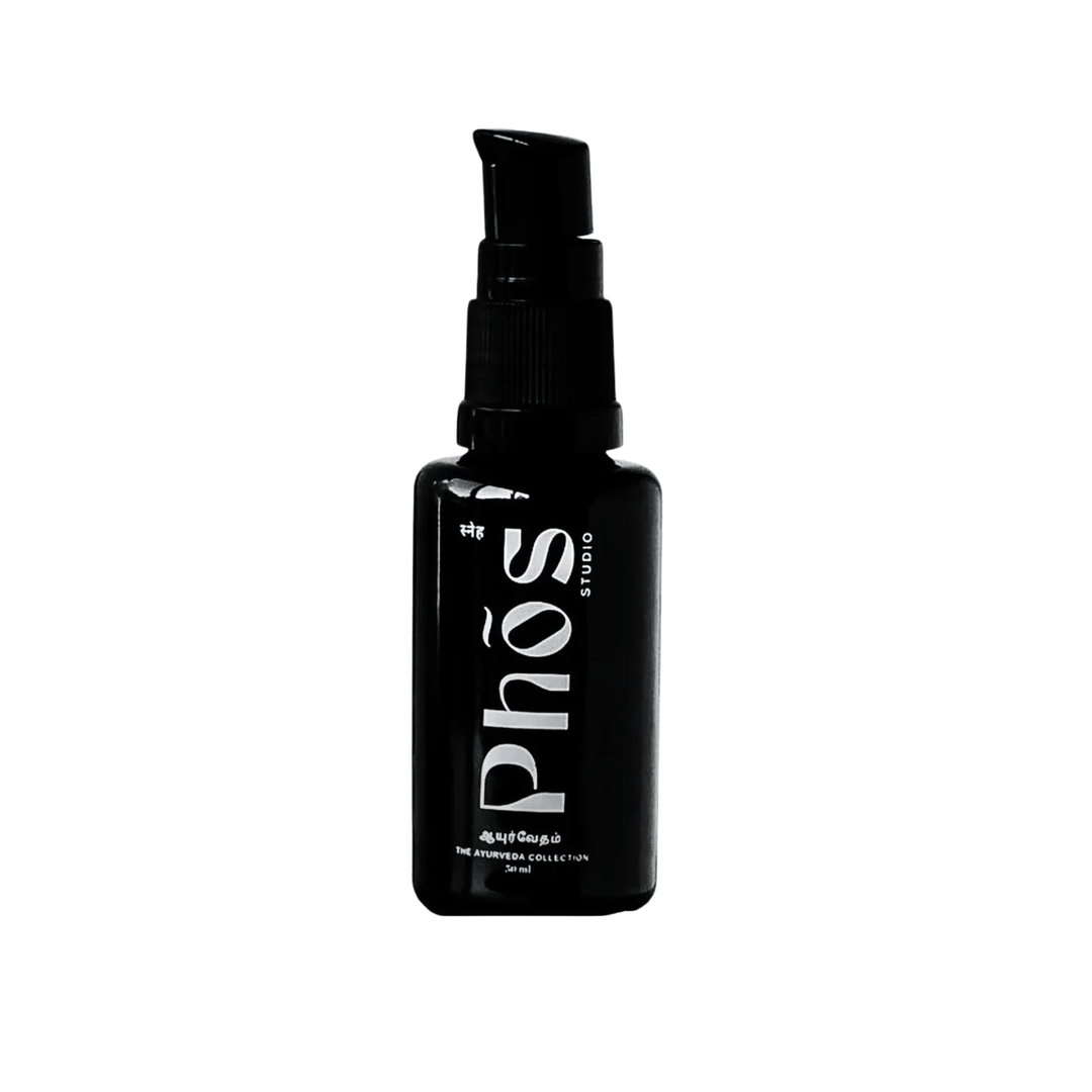 Phos Studio Bakuchiol Retinol Alternative with Kojic Acid in a sleek black 30ml glass bottle, available at VAMS Beauty, an Australian online beauty shop stocking Australian skincare product.