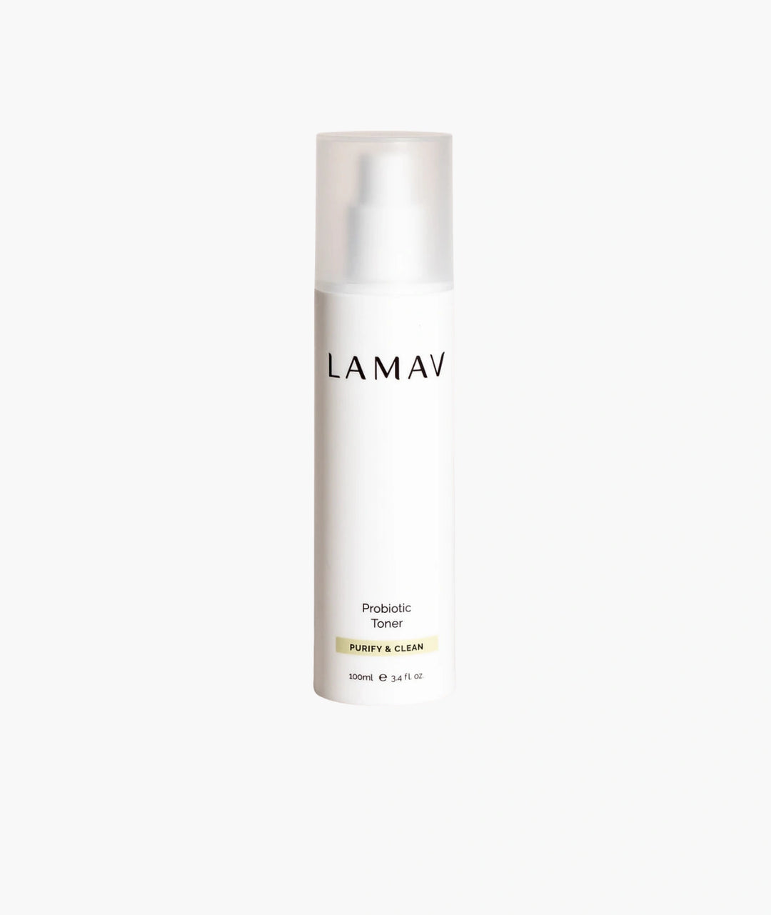 LAMAV Probiotic Toner bottle, a certified organic AHA toner for oily and blemish-prone skin
