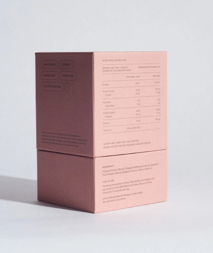 Innour Berry marine collagen sachets nutritional information panel