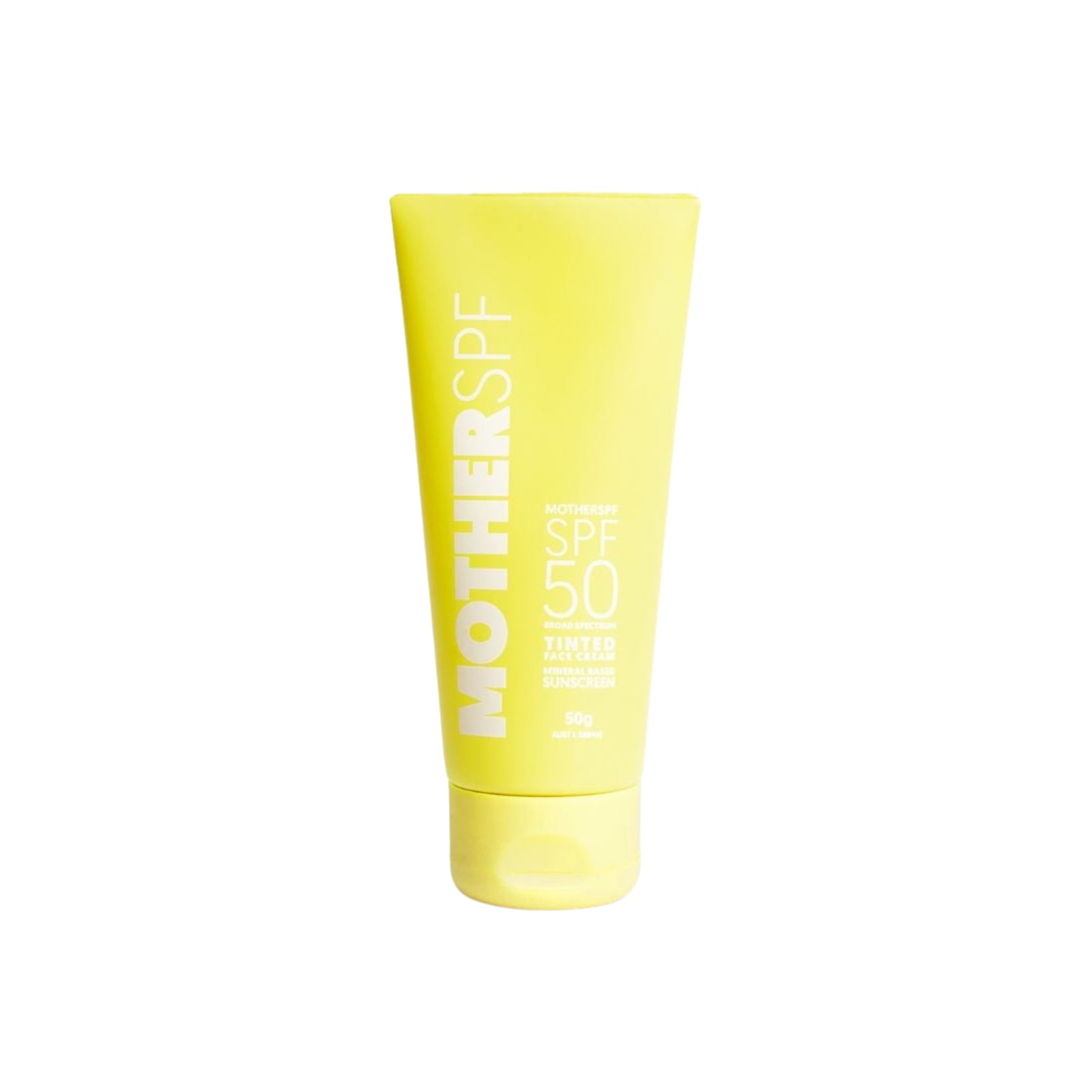 Mother SPF 50 tinted mineral sunscreen Australia no white cast  for oil and acne-prone skin, offering broad-spectrum sun protection and a lightweight, non-greasy finish.