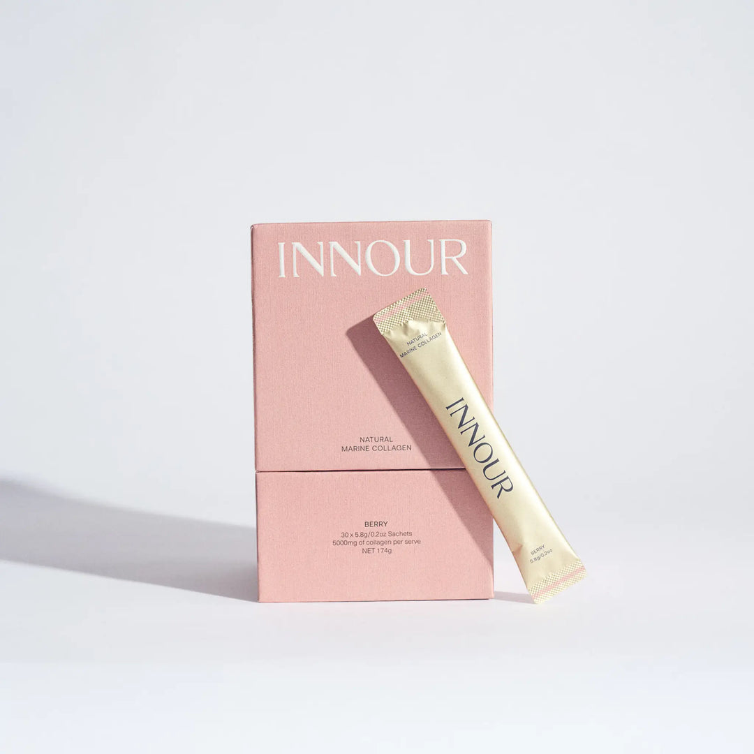 INNOUR marine collagen powder product packaging on a light gray background