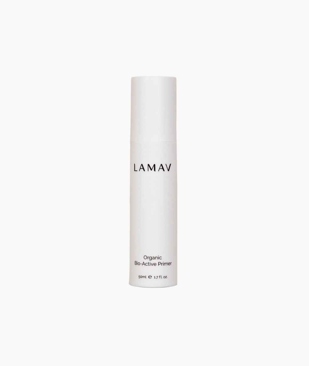LAMAV Organic Bio-Active Primer 50ml — certified organic makeup primer in white pump bottle