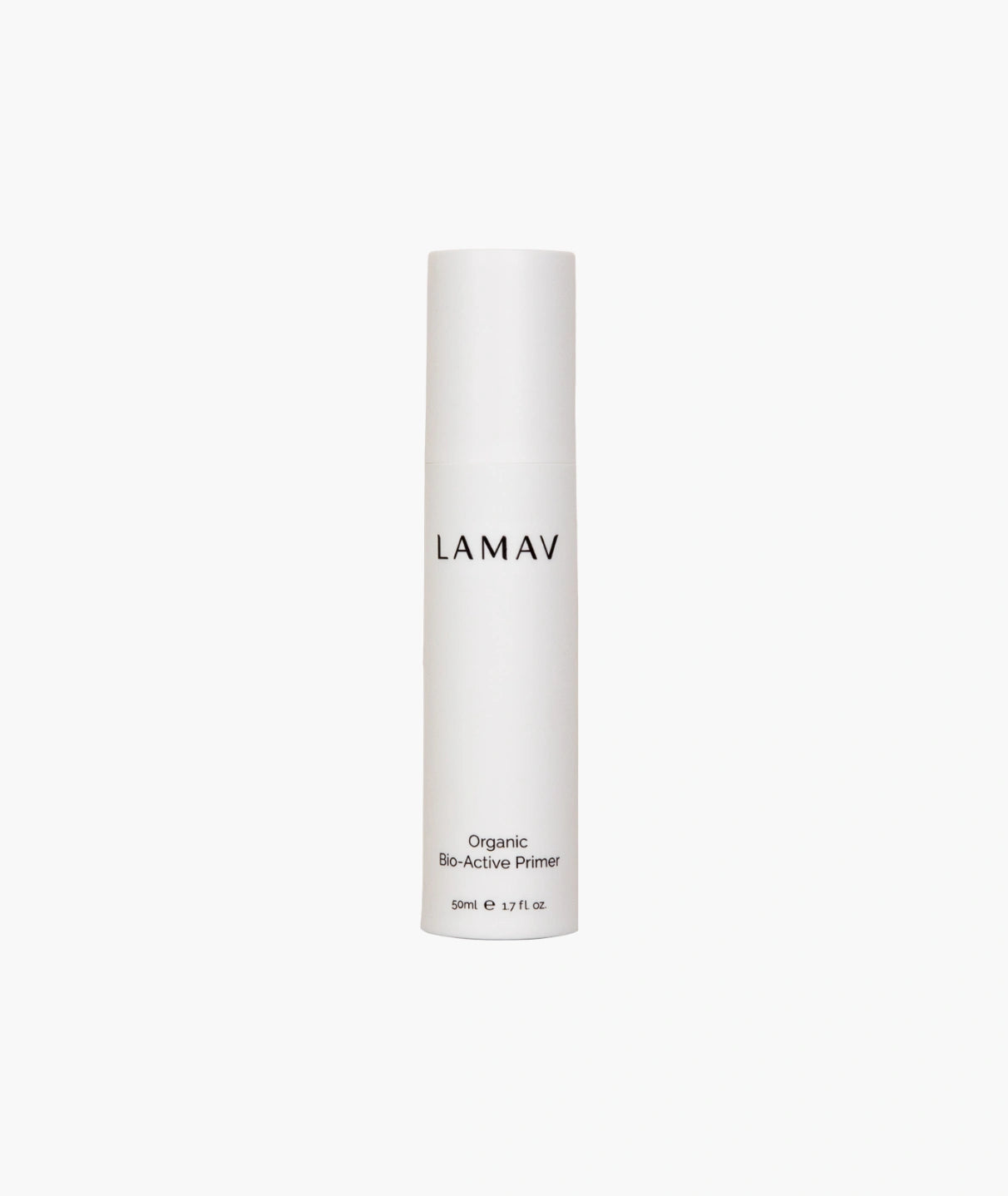LAMAV Organic Bio-Active Primer 50ml — certified organic makeup primer in white pump bottle