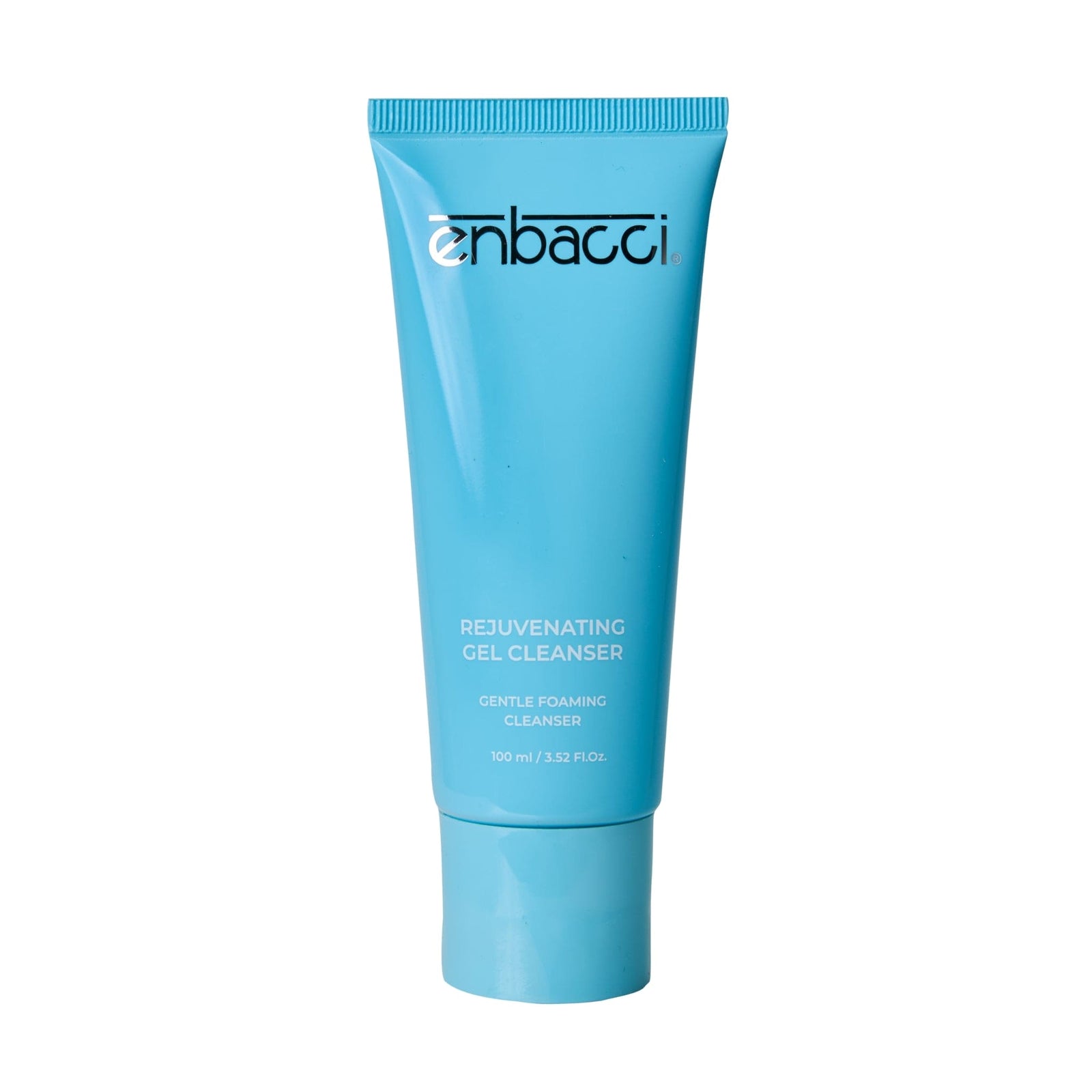 Enbacci Rejuvenating Gel Cleanser 100ml in blue tube, gentle daily face wash for all skin types with mild foaming formula