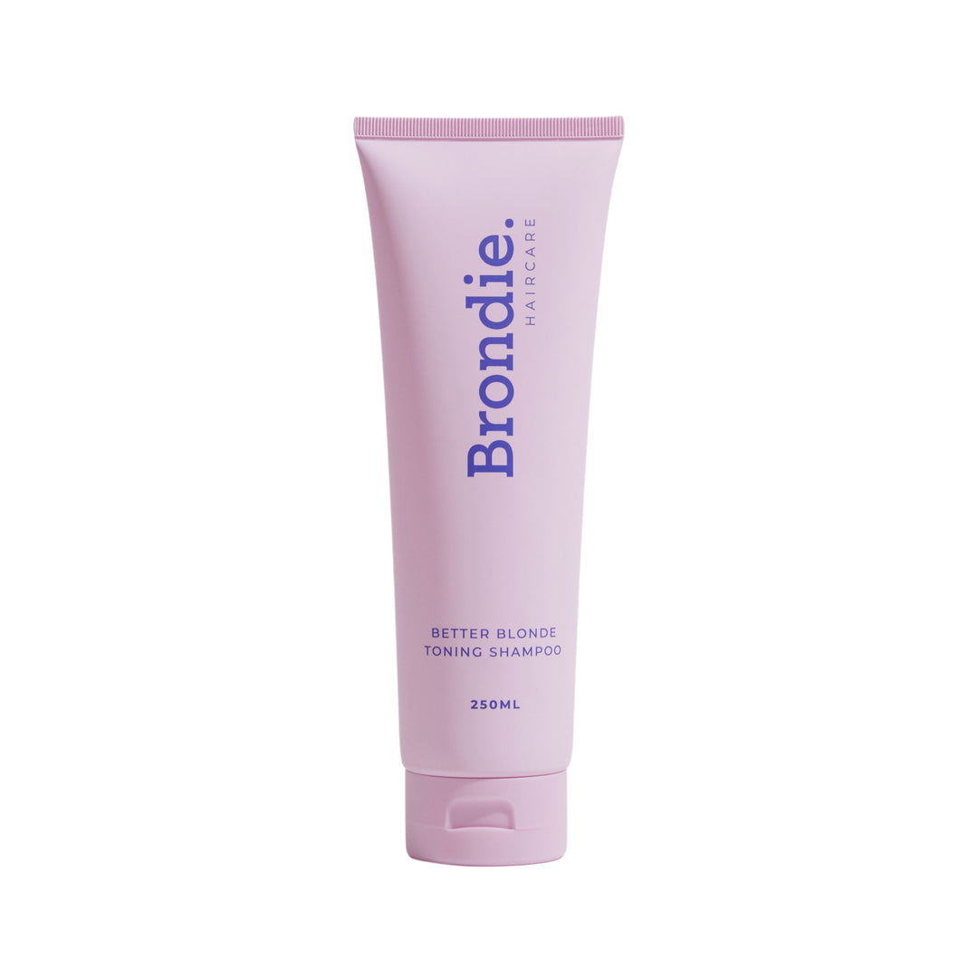  Blondie Haircare's Better Blonde Toning Shampoo in a 250ml tube, perfect for achieving vibrant blonde tones, popular with Australian consumers.