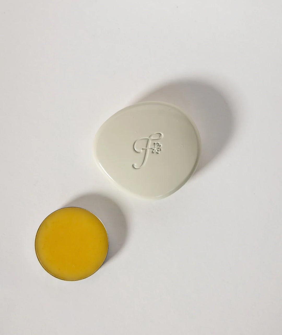 Forest Fig Solid Perfume by Fleurac — Open compact with golden balm refill pan | Travel-friendly solid fragrance