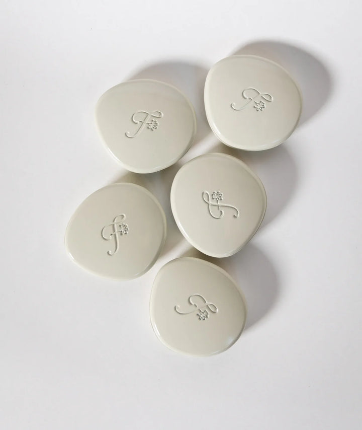 Fleurac Woodpetal Solid Perfume — Set of pebble-shaped refillable compact cases | Eco luxury fragrance