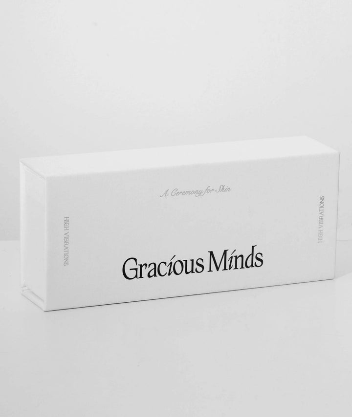 White Gracious Minds outer packaging box featuring Ceremony for Skin text.