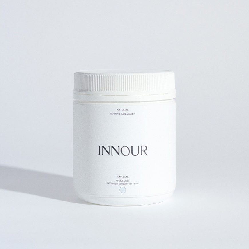 Innour Natural Marine Collagen powder jar for glowing skin, hair, nails and joint support available at VAMS Beauty Australia