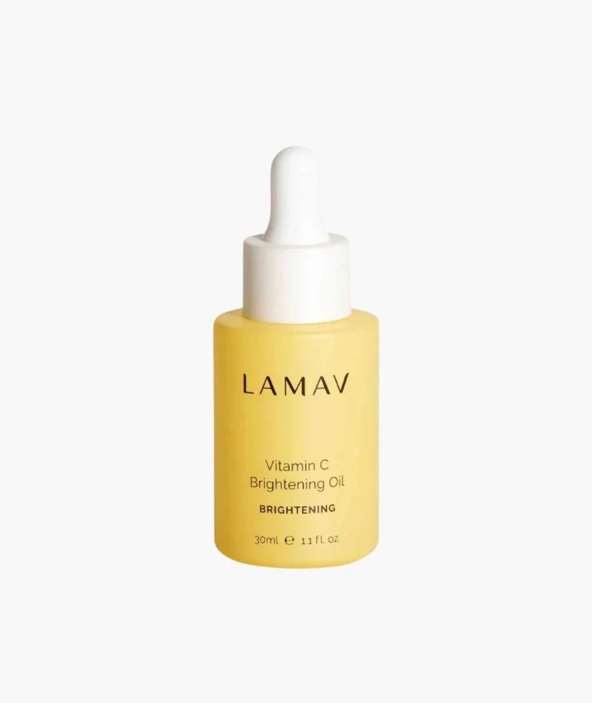 LAMAV Vitamin C Brightening Oil 30ml. Brightening skincare serum in a yellow dropper bottle.