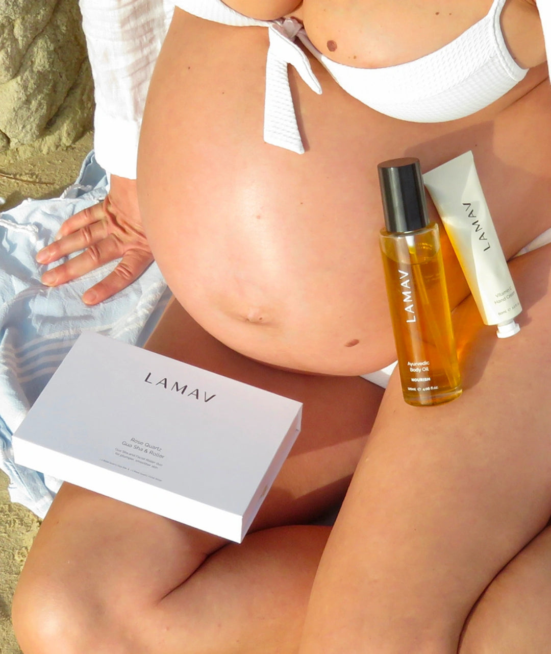 LAMAV Pregnancy Pamper Pack organic pregnancy gift set for an expecting mum