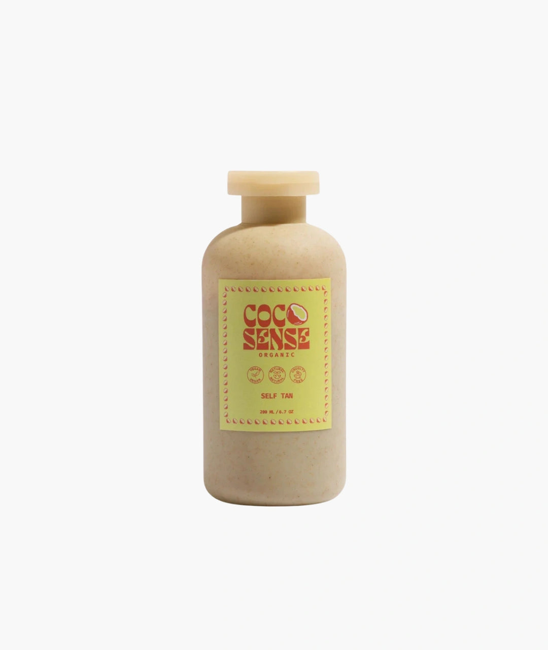 Coco Sense organic self tanning lotion, bottle on a white background