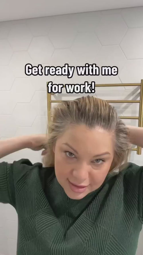 hair styling tutorial for slick hair bun look