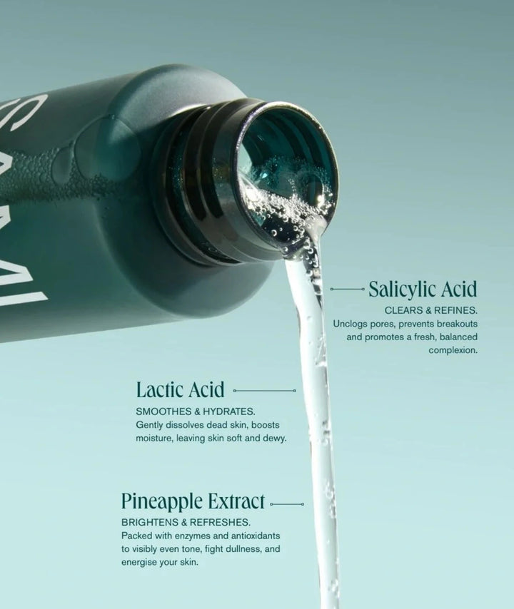 Refining AHA+BHA Exfoliator by SAMI — liquid pour with salicylic & lactic acid | unclogs pores & brightens