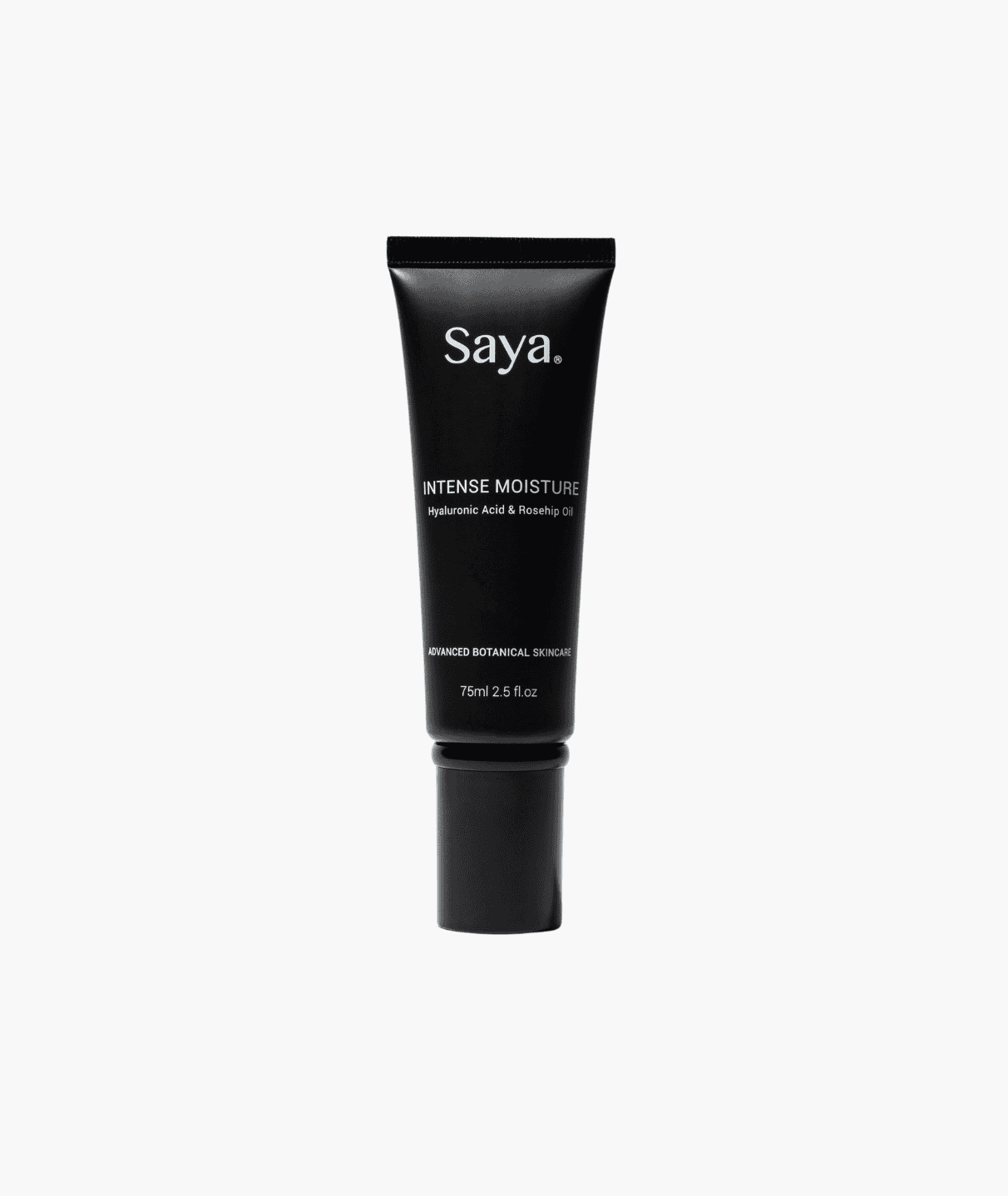 Saya Intense Moisture 75ml tube. Hyaluronic acid and rosehip oil botanical face moisturiser.