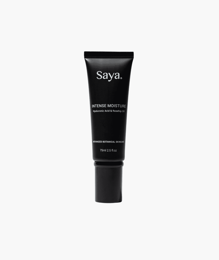 Saya Intense Moisture 75ml tube. Hyaluronic acid and rosehip oil botanical face moisturiser.