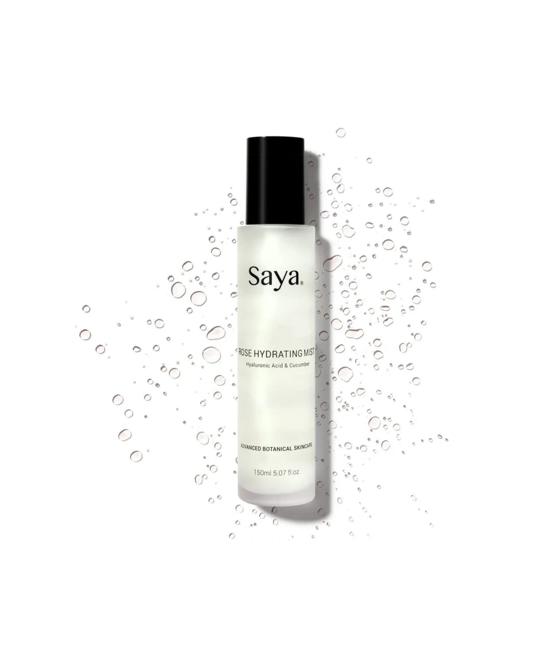 Saya Rose Hydrating Mist with hyaluronic acid and cucumber for lightweight hydration and refreshed skin.