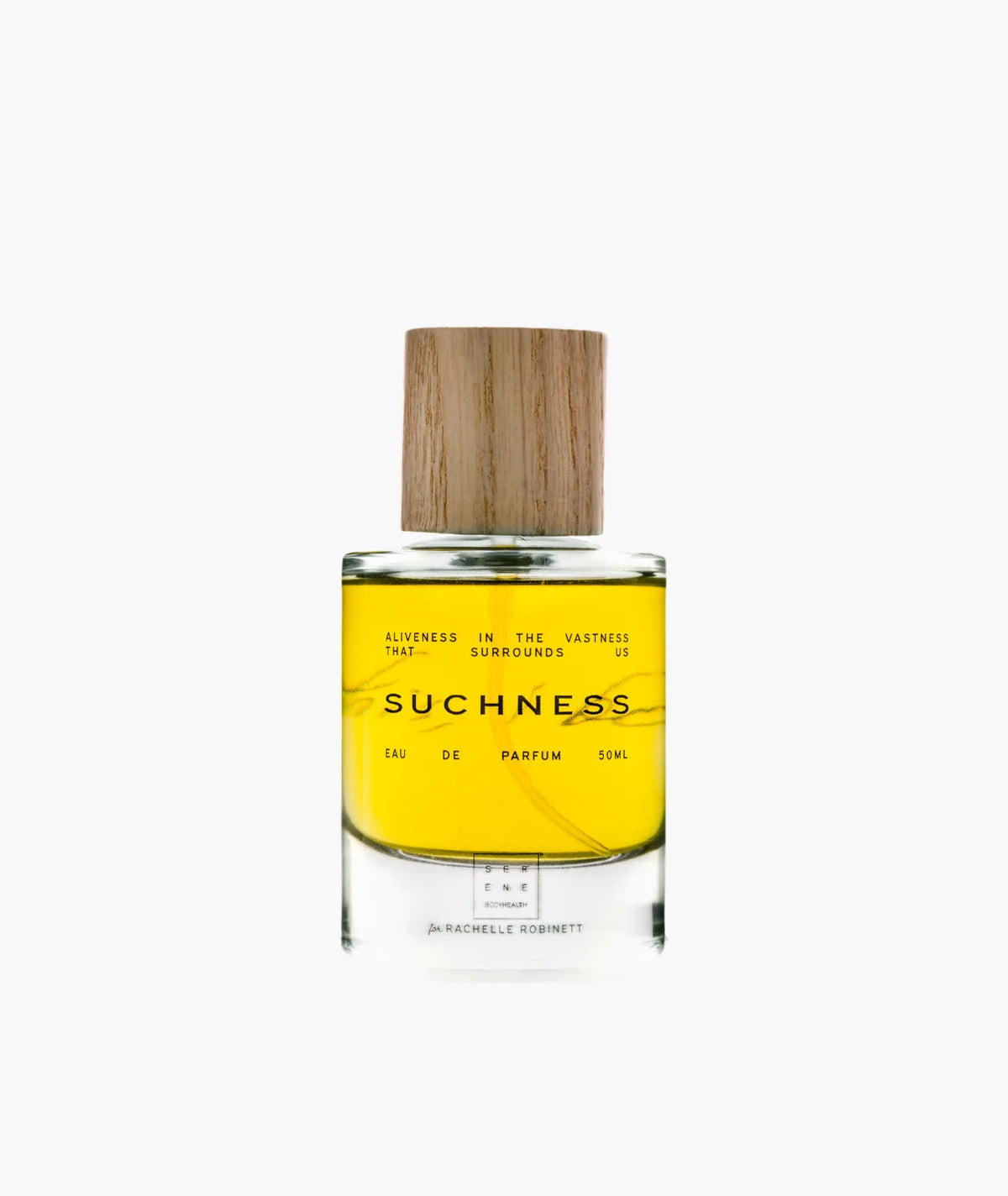 Suchness Eau de Parfum by Serene BodyHealth — 50ml glass bottle with wooden cap | grounding natural scent