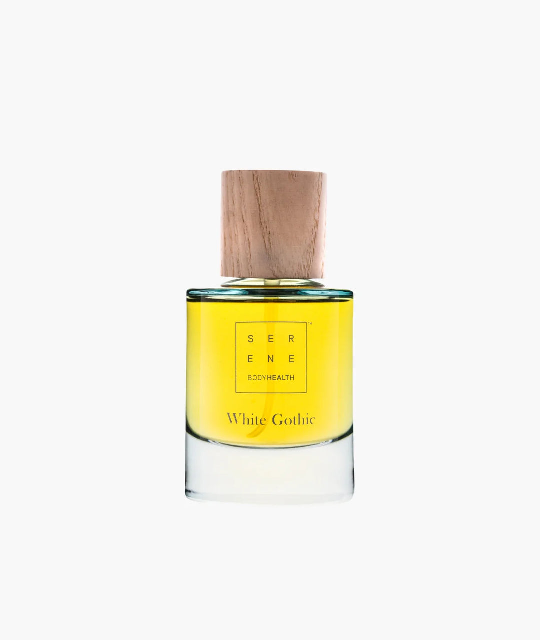 White Gothic Perfume by Serene BodyHealth — clear glass spray bottle with wooden cap | natural fragrance
