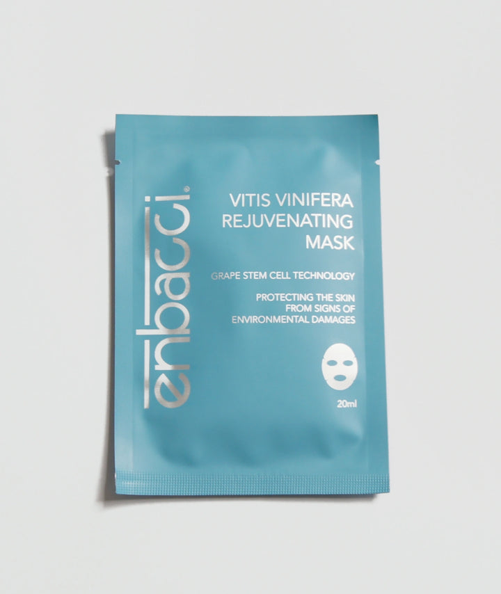 Single Enbacci Vitis Vinifera Rejuvenating Mask 20ml sheet mask formulated with grape stem cell technology to support smoother, firmer and more radiant-looking skin.