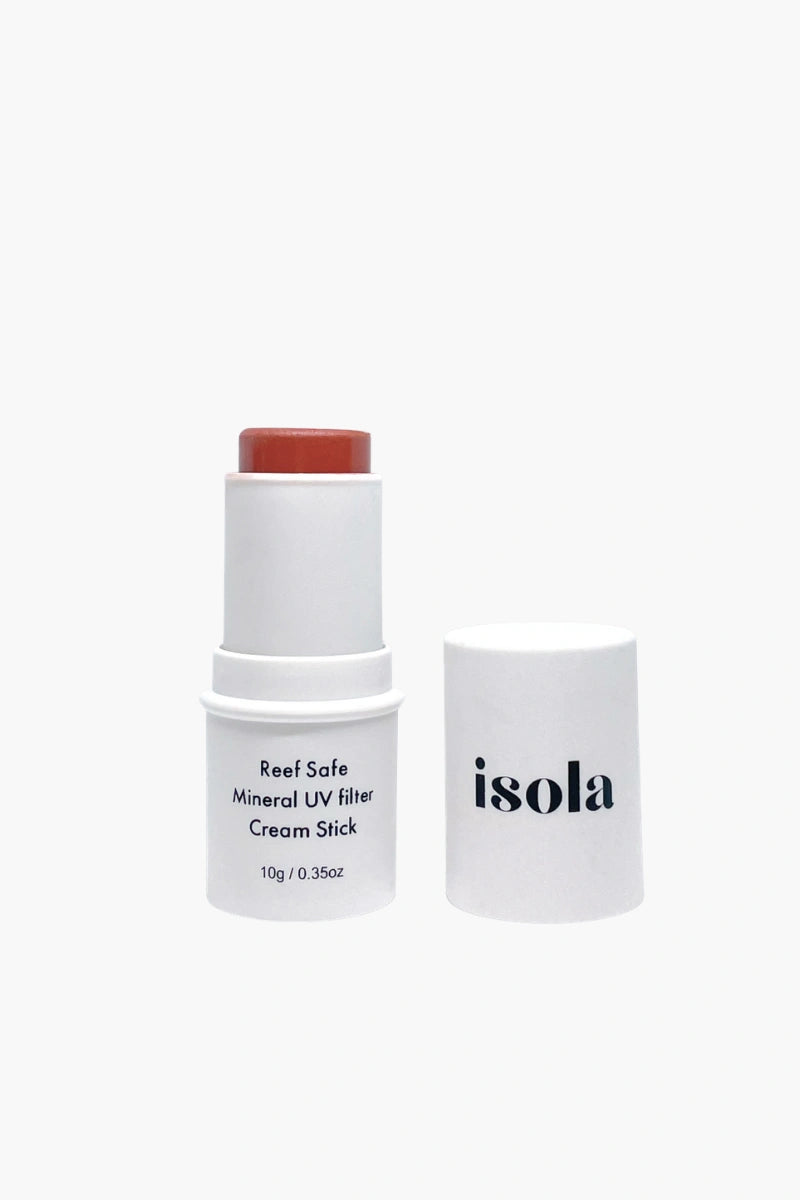 Isola Real Safe Mineral UV Filter Cream Stick with packaging on a white background
