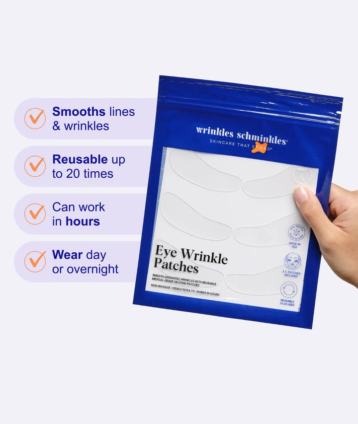 Reusable medical-grade silicone under-eye wrinkle patches for smoother skin