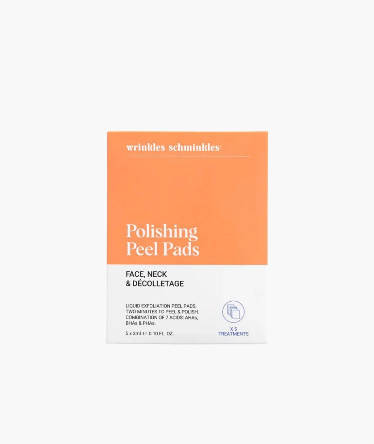 Wrinkles Schminkles Polishing Peel Pads exfoliating face peel pads with AHAs BHAs and PHAs
